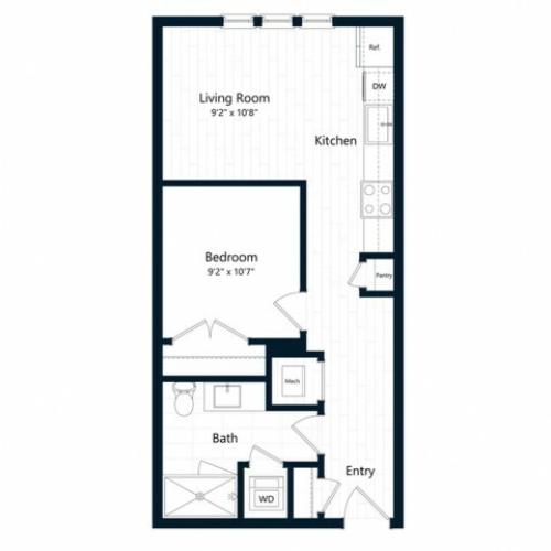 1A.2 | Studio1 bath | from 557 square feet