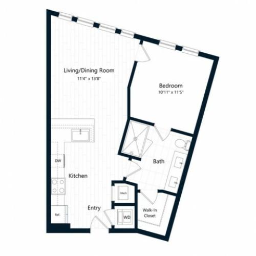 1B | 1 bed 1 bath | from 655 square feet