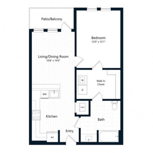 1F TYPE \'A\' | 1 bed 1 bath | from 716 square feet
