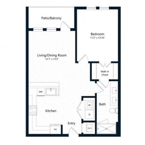 1G | 1 bed 1 bath | from 729 square feet