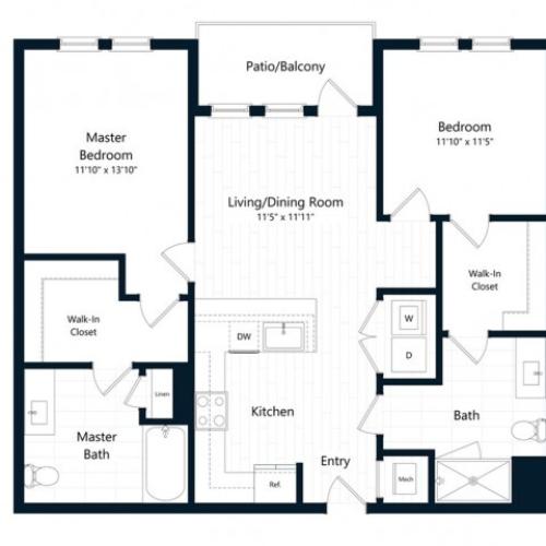 2A TYPE \'A\' | 2 bed 2 bath | from 1028 square feet