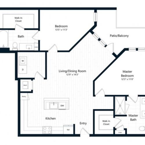 2D | 2 bed 2 bath | from 1187 square feet