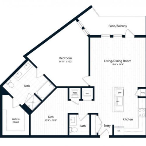 1Q | 1 bed 1 bath | from 1079 square feet