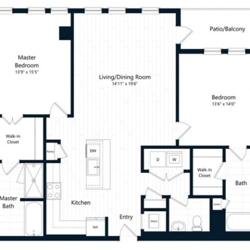 2H.2 | 2 bed 2 bath | from 1354 square feet