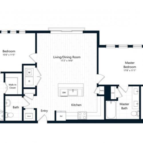 2E | 2 bed 2 bath | from 1214 square feet