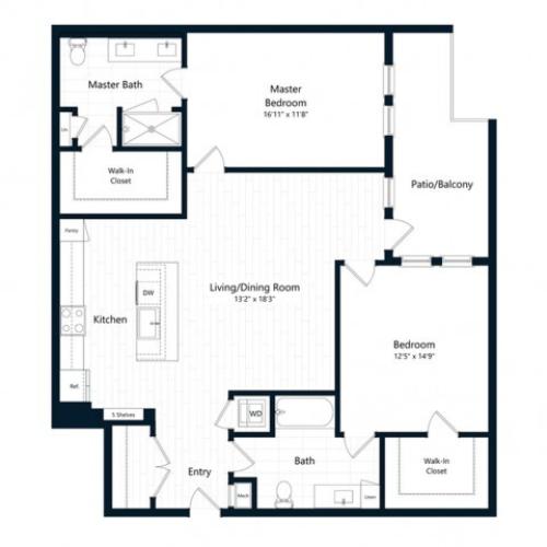 2F | 2 bed 2 bath | from 1287 square feet