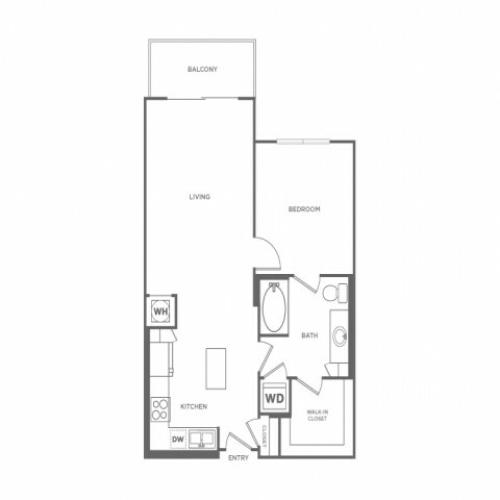 One Bedroom One Bath (747 SF)