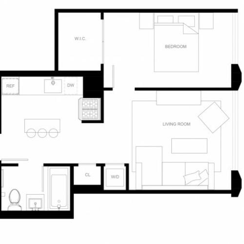 1 bed 1 bath A4-B