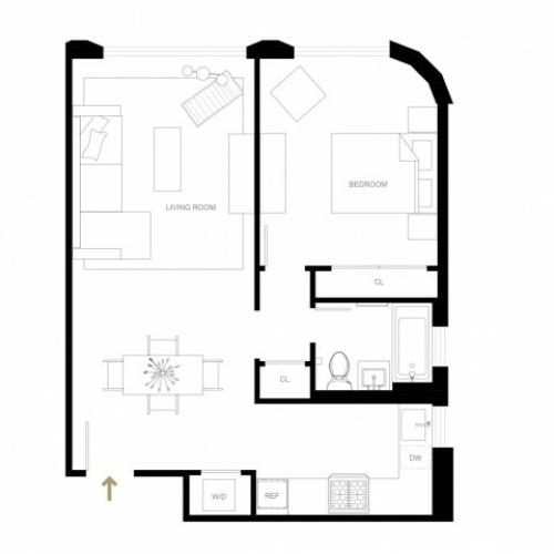 1 bed 1 bath A23-R