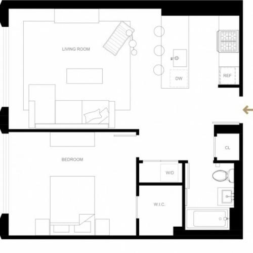 1 bed 1 bath A24-R