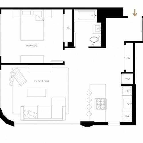 1 bed 1 bath A27-R