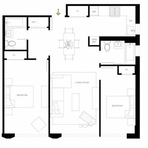 2 bed 2 bath B1-R