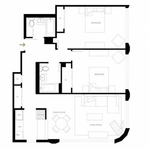 2 bed 2 bath B3-R
