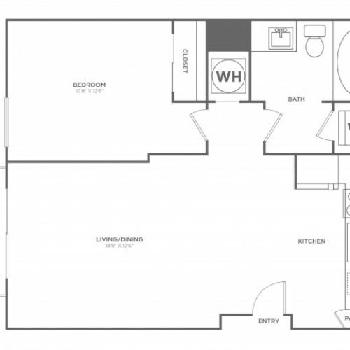 One Bedroom One Bath (731 SF)