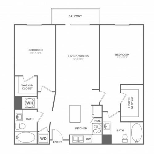 B9 | 2 bed 2 bath | from 1197 square feet