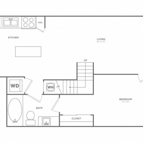 Two Bedroom Two Bath Loft (1316 SF)