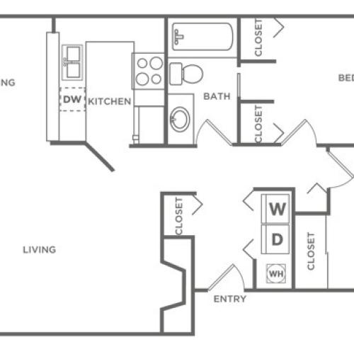2 Bedroom 1 Bath | 871 sq. ft.
