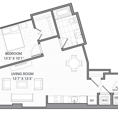 1 bed 1 bath | 779 SF
