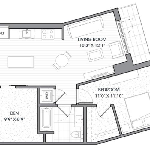 1 bed 1 bath | 854 SF