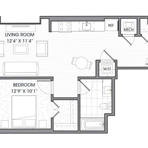 1 bed 1 bath | 720 SF