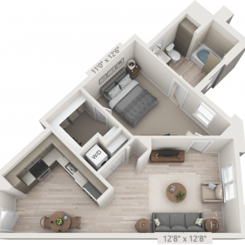 A7 | 1 bed 1 bath | from 693 square feet