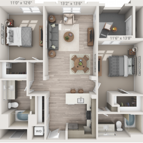 B3 | 2 bed 2 bath | from 1136 square feet