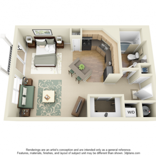 Lindbergh | Studio1 bath | from 520 square feet