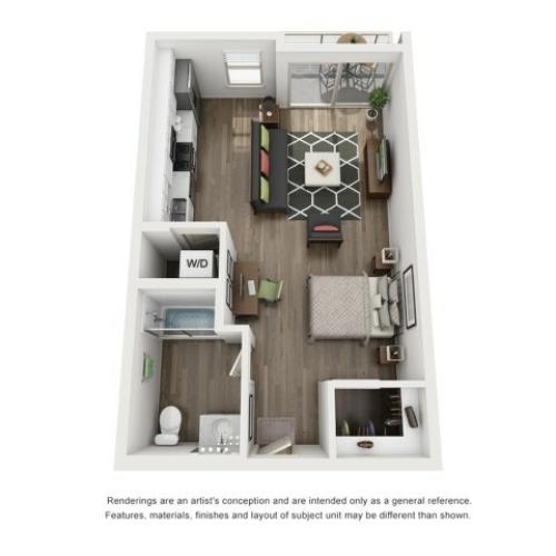 A3 | Studio1 bath | from 501 square feet