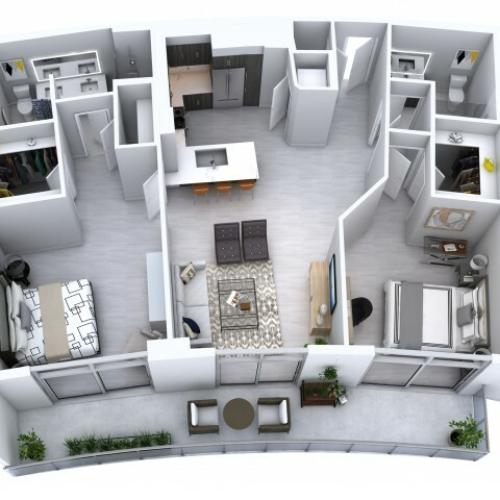 PH2 | 2 bed 2 bath | from 1258 square feet