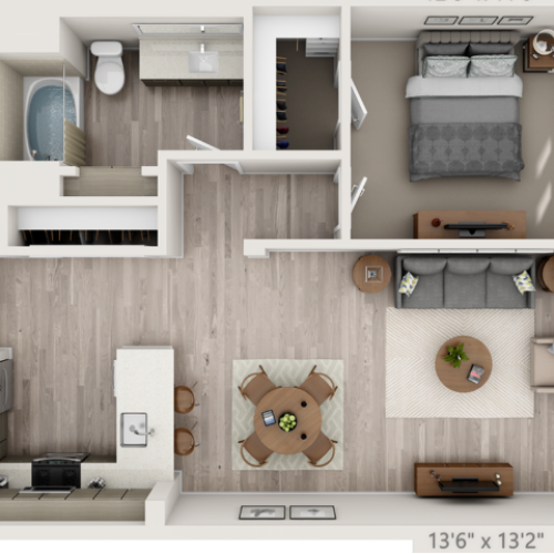 A3 | 1 bed 1 bath | from 857 square feet