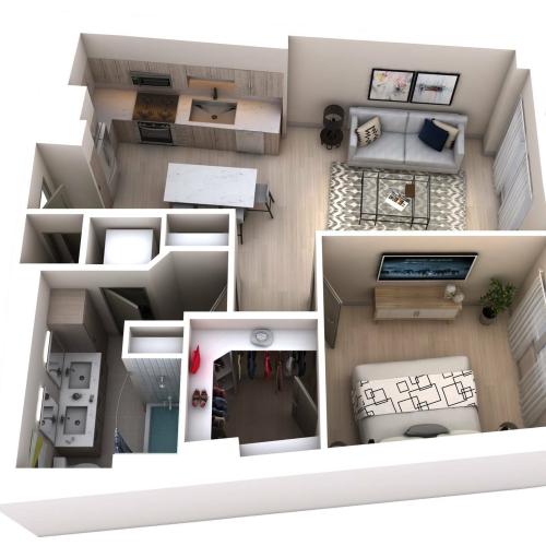 A1.1 | 1 bed 1 bath | 806 sq ft