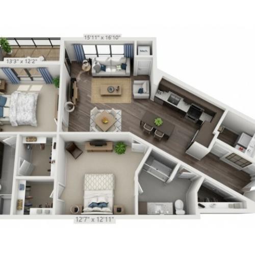 C8 | 2 bed 2 bath | from 1235 square feet