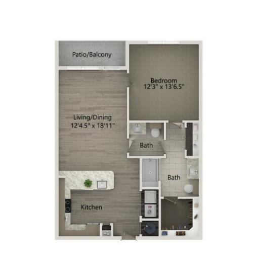 A4A | 1 bed 1 bath | from 836 square feet
