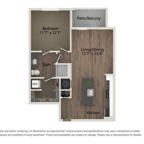 A2D | 1 bed 1 bath | 753 sq ft