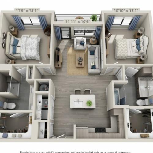 C6 | 2 bed 2 bath | from 1367 square feet