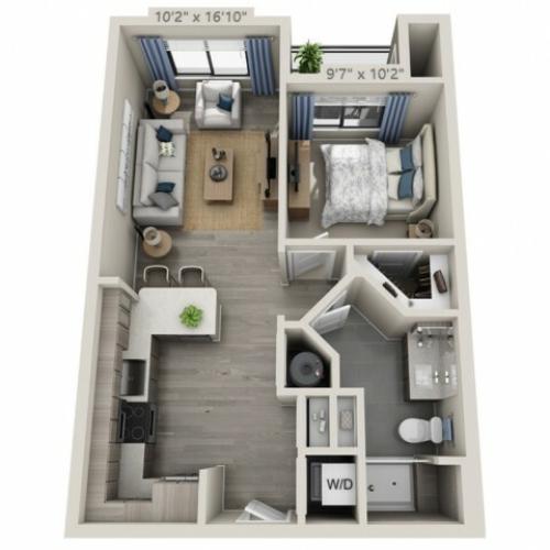 A1 | 1 bed 1 bath | from 621 square feet