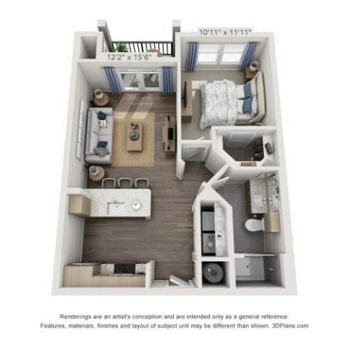 A1A | 1 bed 1 bath | from 678 square feet