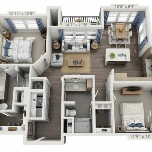 B2B | 2 bed 2 bath | from 1113 square feet