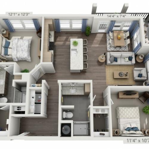 B3 | 2 bed 2 bath | from 1189 square feet