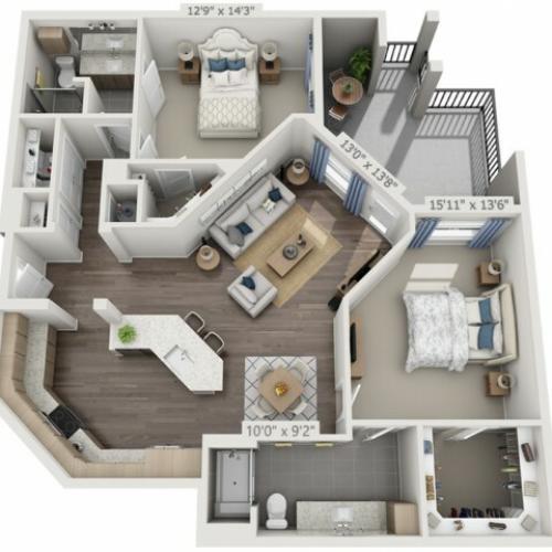 B4A | 2 bed 2 bath | from 1331 square feet