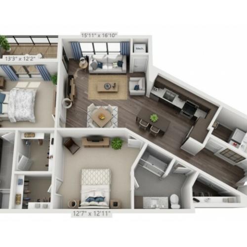 C9 | 2 bed 2 bath | from 1240 square feet