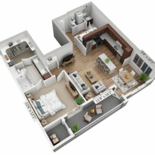Exposition | 1 bed 2 bath | from 889 square feet