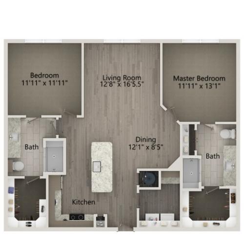 B2 | 2 bed 2 bath | from 1178 square feet