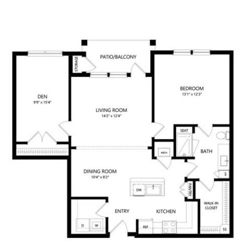 A2M | 1 bed 1 bath | from 1038 square feet