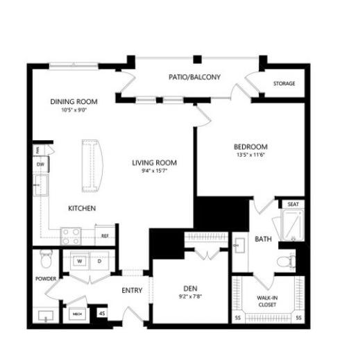 A4H | 1 bed 1 bath | from 996 square feet