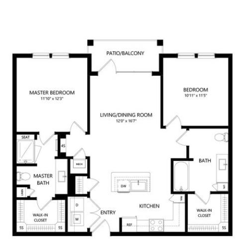 B1-HC | 2 bed 2 bath | from 1051 square feet