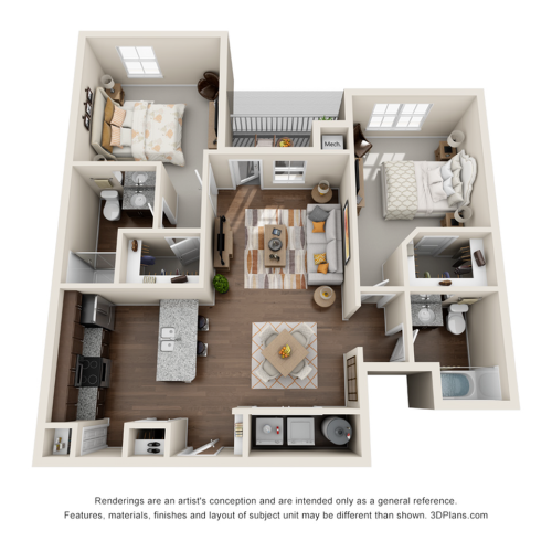 2 bedroom/2 bath 2 | 2 bed 2 bath | from 1021 square feet