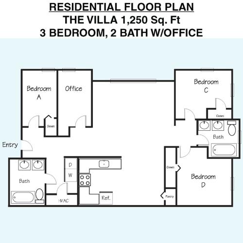 3 bed 2 bath with Office, 1,150 square feet | Shippensburg, Pennsylvania | Maverick Apartments