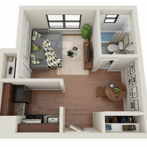 Studio Floor Plan | Apartments St Louis | Convent Gardens