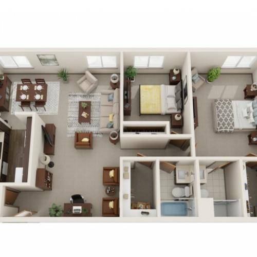 2 Bedroom Floor Plan | Apartments St. Louis | Del Coronado